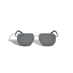 Lunettes de soleil carrées avec monture en métal argenté