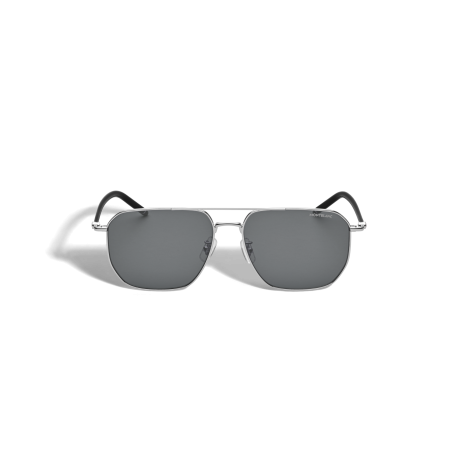 Lunettes de soleil carrées avec monture en métal argenté