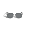 Lunettes de soleil carrées avec monture en métal argenté