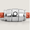 Bracelet acier 3 anneaux Collection Meisterstück en cuir cayenne ( S )