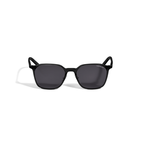 Paire de lunettes de soleil noires en acetate verres gris foncé