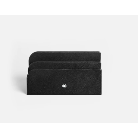 Porte-lettres en cuir noir