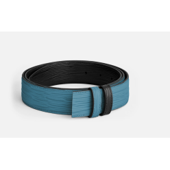 Ceinture réversible de 35 mm en cuir bleu cendré/noir