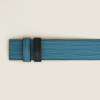 Ceinture réversible de 35 mm en cuir bleu cendré/noir