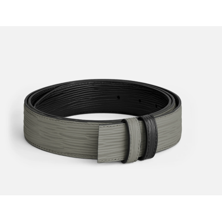 Ceinture réversible de 35 mm en cuir gris moyen/noir