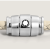 Bracelet acier 3 anneaux Collection Meisterstück en cuir beige nuage, taille 60