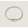 Bracelet acier 3 anneaux Collection Meisterstück en cuir beige nuage, taille 60