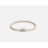 Bracelet acier 3 anneaux Collection Meisterstück en cuir beige nuage, taille 60