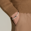 Bracelet acier 3 anneaux Collection Meisterstück en cuir beige nuage, taille 60