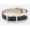 Bracelet Wrap Me, taille ajustable, acier/cuir noir