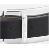 Bracelet Wrap Me, taille ajustable, acier/cuir noir
