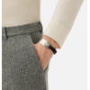 Bracelet Wrap Me, taille ajustable, acier/cuir noir
