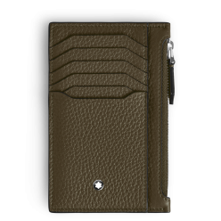 Porte-cartes zippé 8cc soft grain kaki