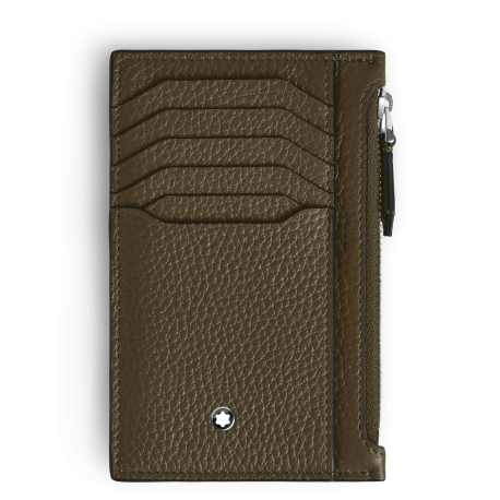 Porte-cartes zippé 8cc soft grain kaki