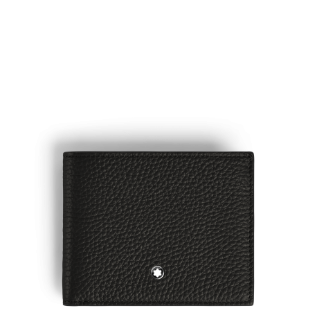 Portefeuille 4cc avec porte-monnaie soft grain noir