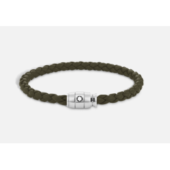 Bracelet medium, cuir souple, kaki