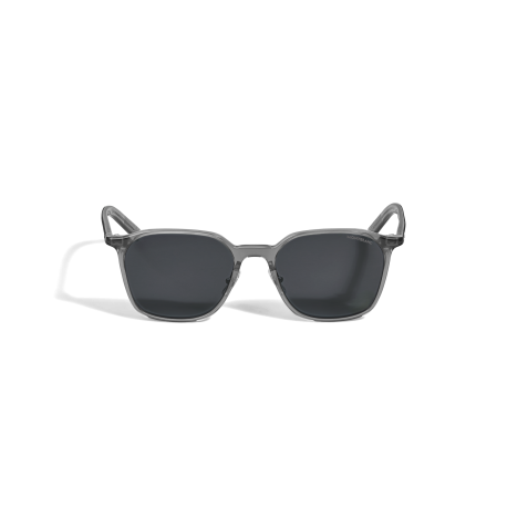 Lunettes de soleil ovales à monture en acétate gris