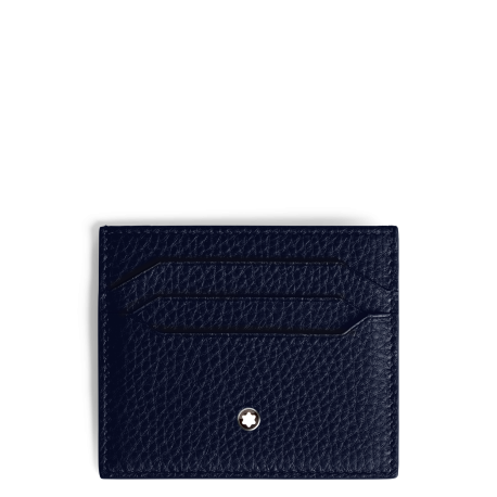 Porte-cartes Soft grain 6cc bleu nuit