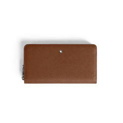Portefeuille Continental 12cc Zippé en Cuir Sartorial fauve