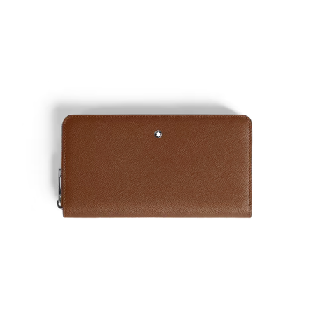 Portefeuille Continental 12cc Zippé en Cuir Sartorial fauve