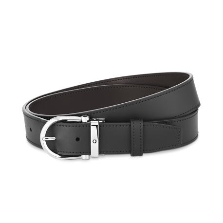 Ceinture Réversible Horseshoe 35 mm en Cuir noir/brun