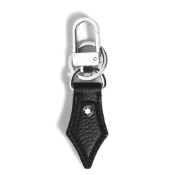 Porte-Clés Plume en Cuir Grainé noir