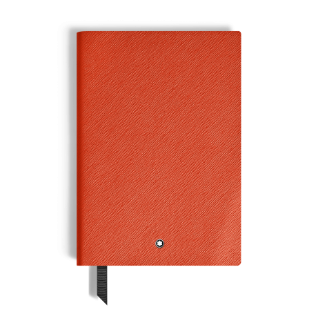 Carnet Moyen Format en Cuir Sartorial, Pages Lignées, mandarine