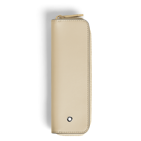 Étui pour 1 Instrument d'Écriture Zippé en Cuir Meisterstück beige nuage