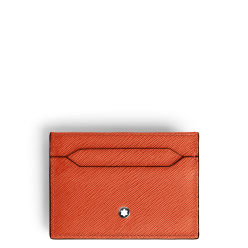 Porte-cartes 5cc en Cuir Sartorial mandarine