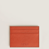 Porte-cartes 5cc en Cuir Sartorial mandarine