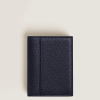 Porte-Cartes 4cc en Cuir Grainé bleu nuit