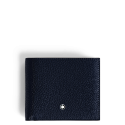 Portefeuille 8cc en Cuir Grainé bleu nuit
