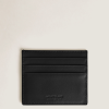 Porte-Cartes 6cc en Cuir Embossé Croco noir