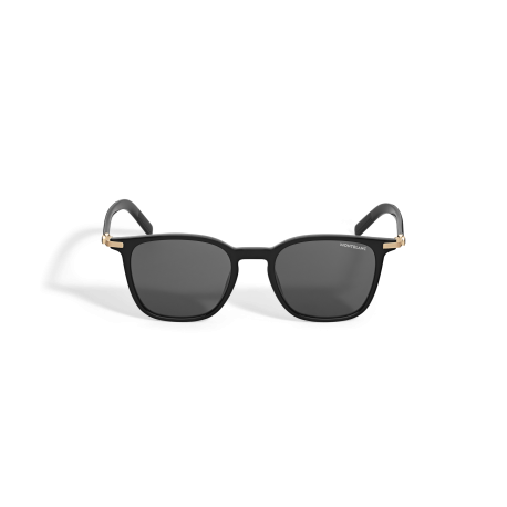Lunettes de soleil carrées à monture en acétate noire