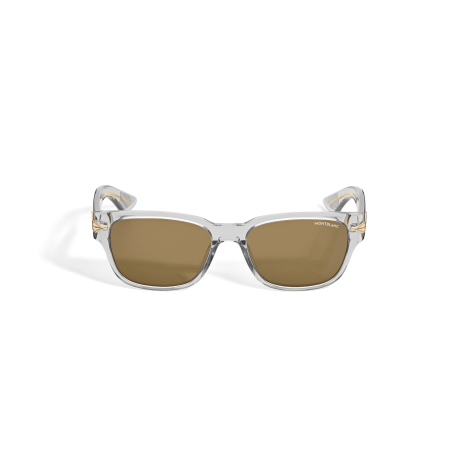 Lunettes de soleil carrées à monture en acétate grise