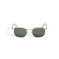 Lunettes de soleil carrées à monture métallique dorée