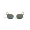Lunettes de soleil carrées à monture métallique dorée