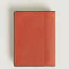 Mini Portefeuille 4cc en Cuir Sartorial Mandarine