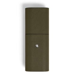 Étui pour 2 Instruments d'Écriture en Cuir Sartorial Kaki