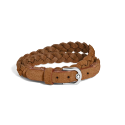 Bracelet Réglable Horseshoe en Suede caramel