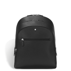 Sac à Dos Moyen Modèle avec 3 Compartiments en Cuir Sartorial noir