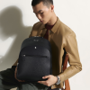 Sac à Dos Moyen Modèle avec 3 Compartiments en Cuir Sartorial noir