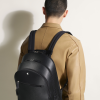 Sac à Dos Moyen Modèle avec 3 Compartiments en Cuir Sartorial noir