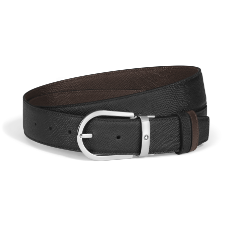 Ceinture Réversible Fer à Cheval 35 mm en Cuir Sartorial noir/marron