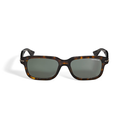 Lunettes de soleil rectangulaires avec monture en acétate havane