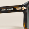Lunettes de soleil rectangulaires avec monture en acétate havane