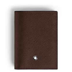 Mini Portefeuille 4cc en Cuir Sartorial ébène
