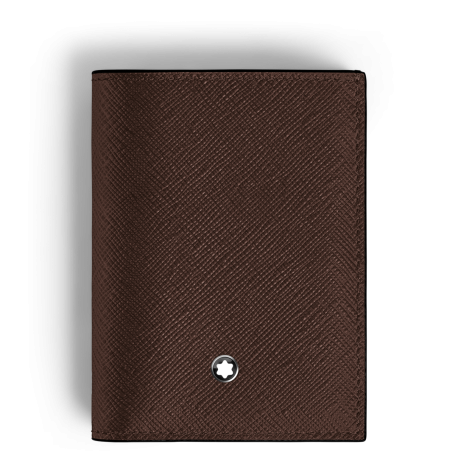 Mini Portefeuille 4cc en Cuir Sartorial ébène