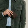 Mini Portefeuille 4cc en Cuir Sartorial ébène