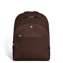 Sac à Dos Moyen Modèle avec 3 Compartiments en Cuir Sartorial ebène